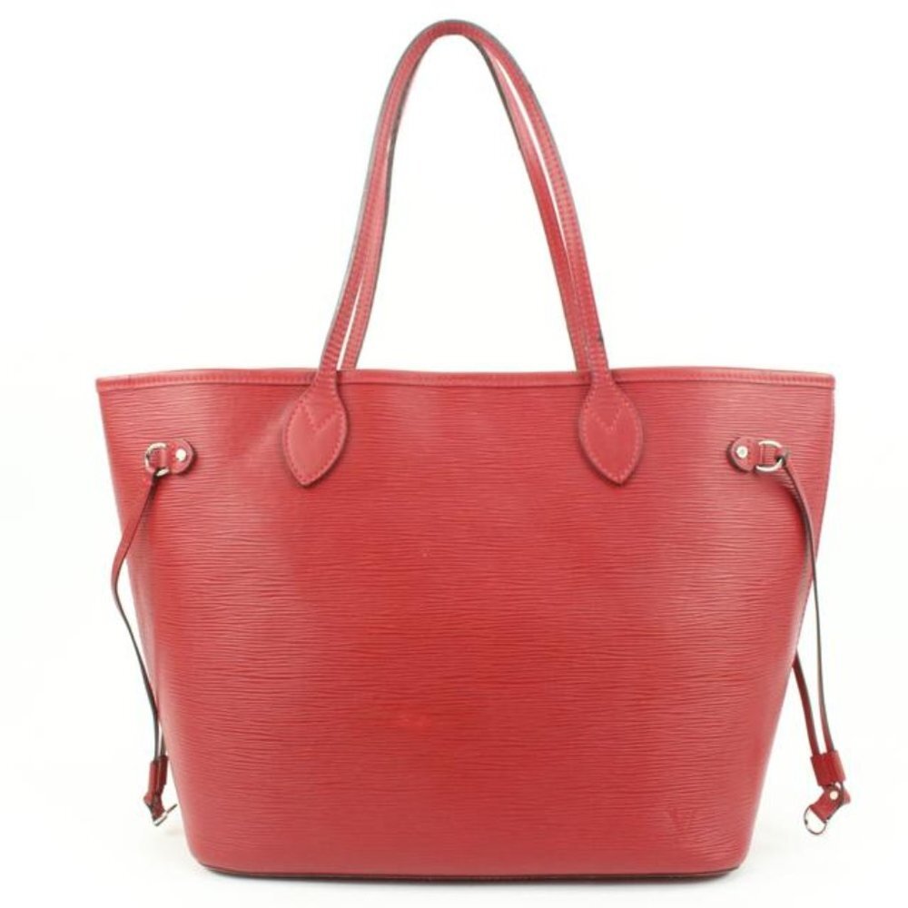 Louis Vuitton Red Epi Leather Neverfull MM Tote Bag 121lv49